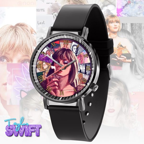 Taylor Swift Black Leather Watch - ANHNV 3896