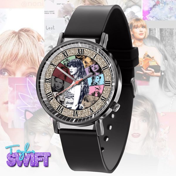 Taylor Swift Black Leather Watch - ANHNV 3897