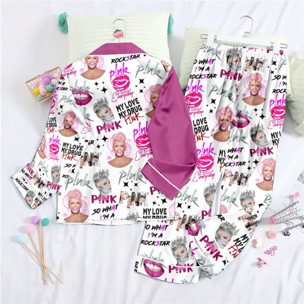 P!nk Button Down Pajamas Set – ANHNV 3909