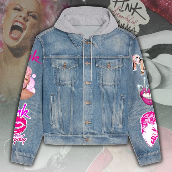 P!nk Women's Denim Hood Jacket - ANHNV 3911