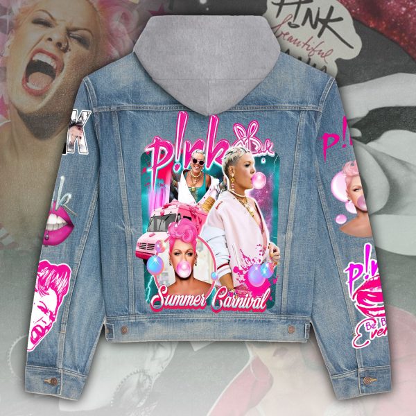 P!nk Women's Denim Hood Jacket - ANHNV 3911