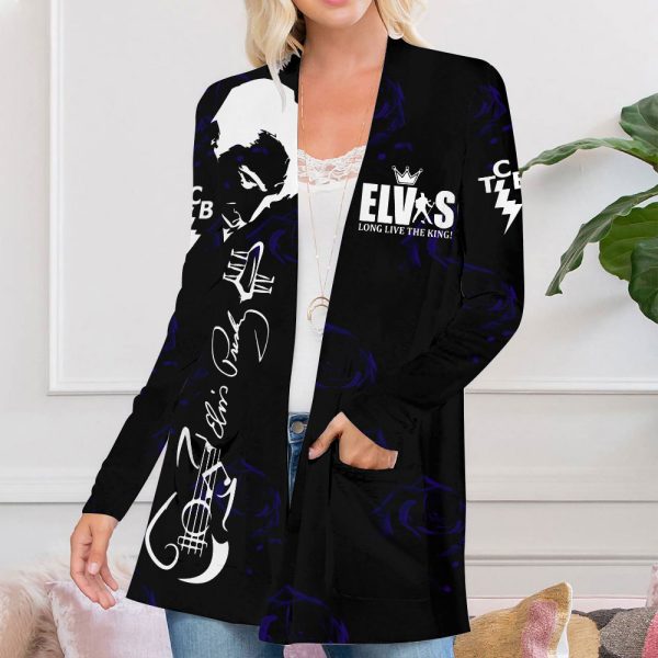 Elvis Presley Women’s Patch Pocket Cardigan – ANHNV 3922