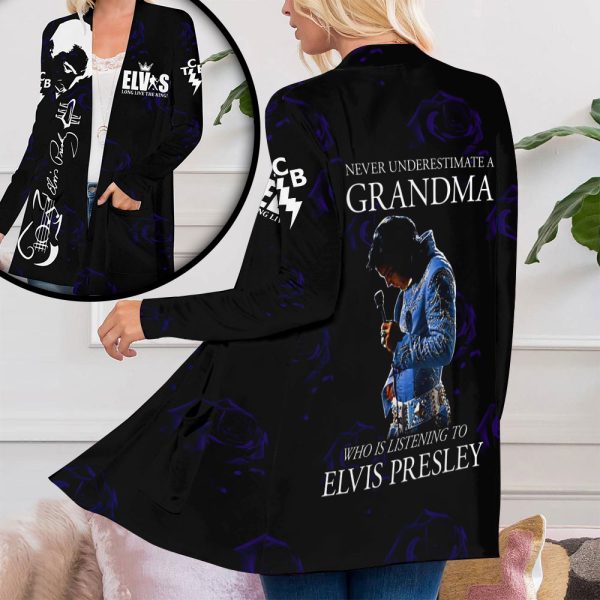 Elvis Presley Women’s Patch Pocket Cardigan – ANHNV 3922