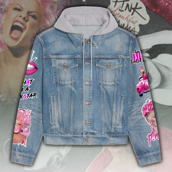 P!nk Women's Denim Hood Jacket - ANHNV 3990