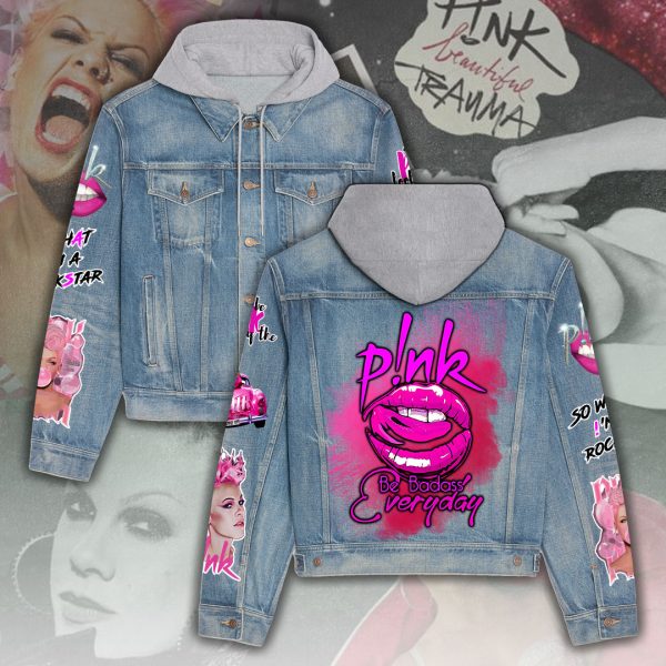 P!nk Women's Denim Hood Jacket - ANHNV 3990