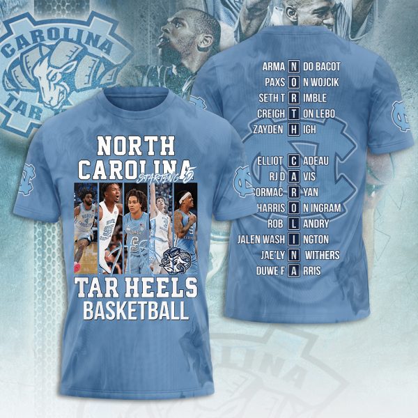 North Carolina Tar Heels Men's Basketball 3D Apparel - ANHNV 4101