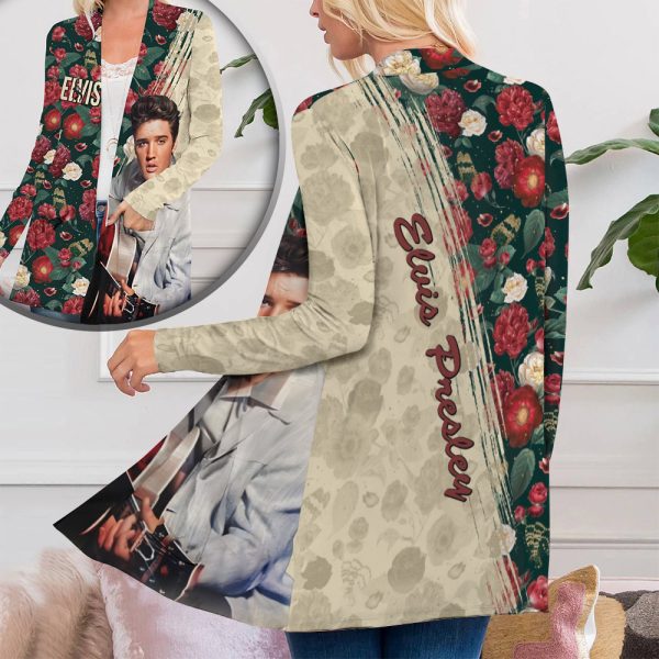 Elvis Presley Women’s Patch Pocket Cardigan – ANHNV 4123