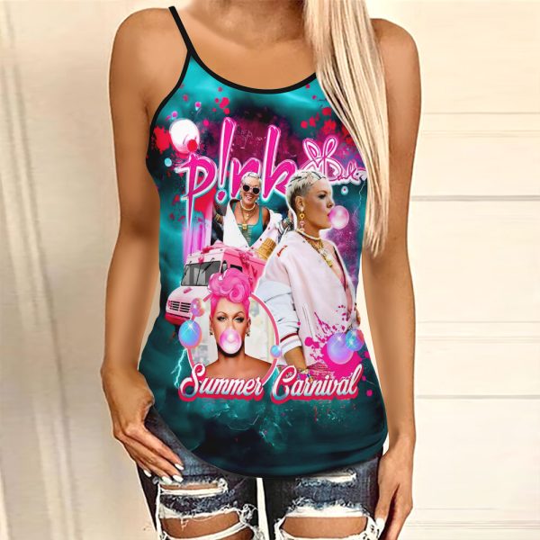 P!nk Criss-Cross Tank Top - ANHNV 4028