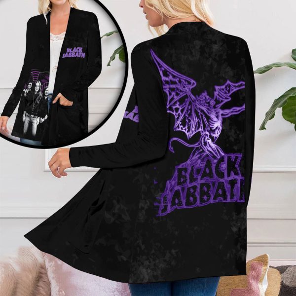 Black Sabbath Women's Patch Pocket Cardigan - NGHIAVT 1546