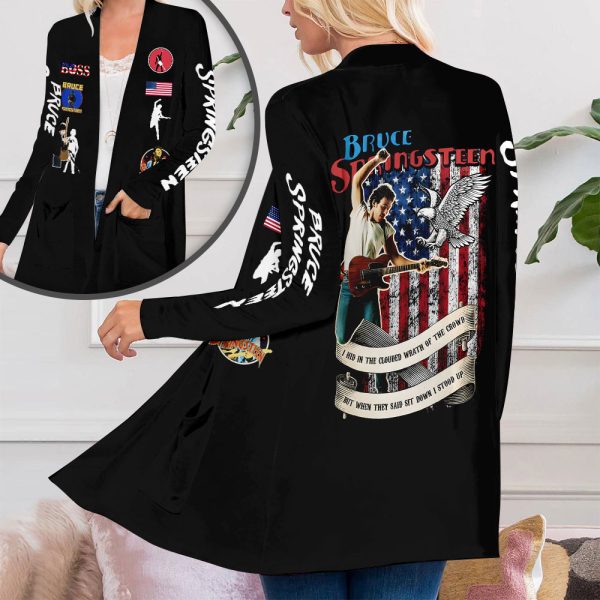 Bruce Springsteen Women's Patch Pocket Cardigan - TANTN 4747