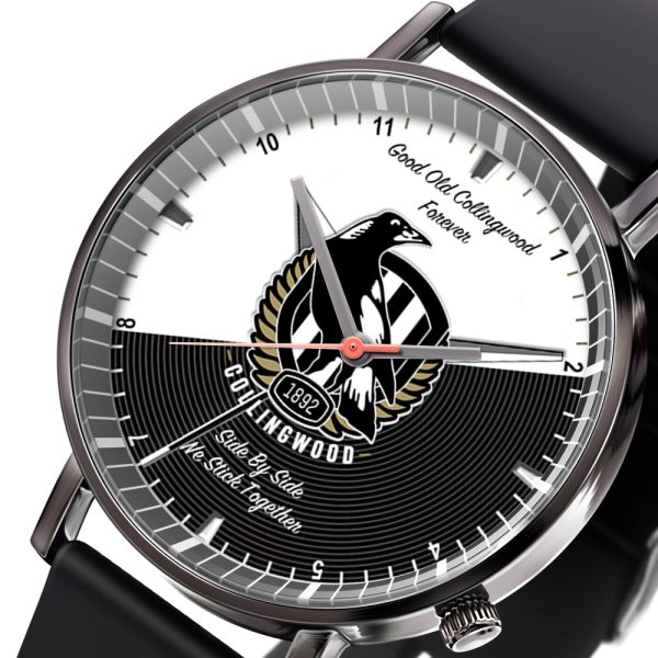 Collingwood FC Black Leather Watch - VANDH 2563