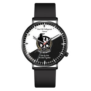 Collingwood FC Black Leather Watch - VANDH 2563