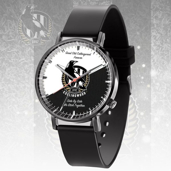 Collingwood FC Black Leather Watch - VANDH 2563