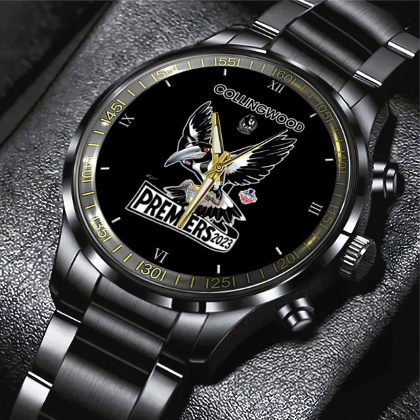 Collingwood FC Black Stainless Steel Watch - TANTN 5563