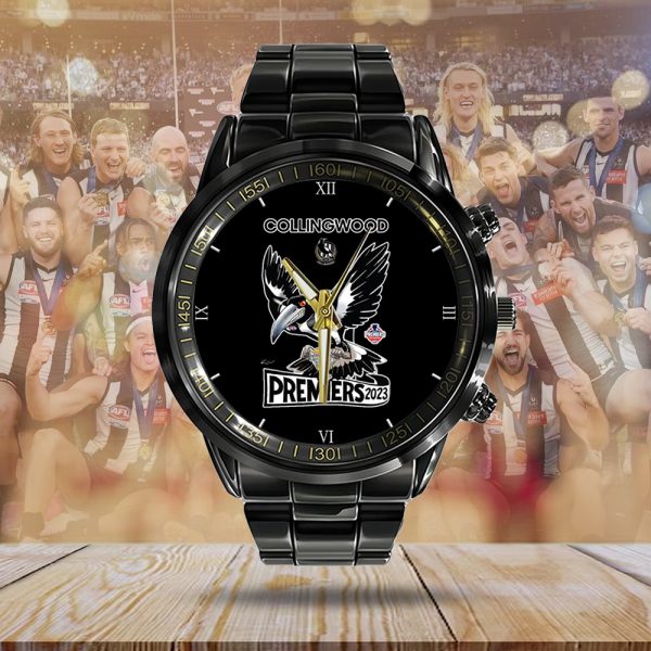 Collingwood FC Black Stainless Steel Watch - TANTN 5563