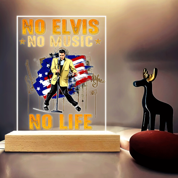 Elvis Presley Led Light with Wooden Base (7 Colors) - TANTN 5584