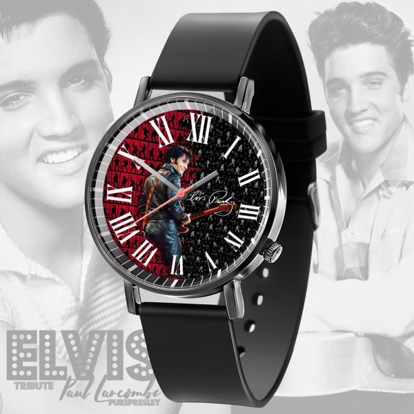 Elvis Presley Black Leather Watch - HOATT 4436