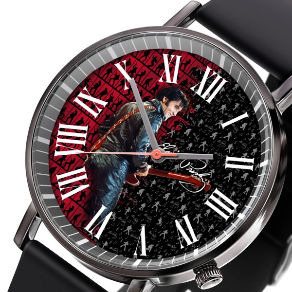 Elvis Presley Black Leather Watch - HOATT 4436