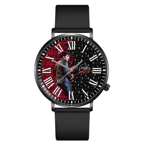 Elvis Presley Black Leather Watch - HOATT 4436