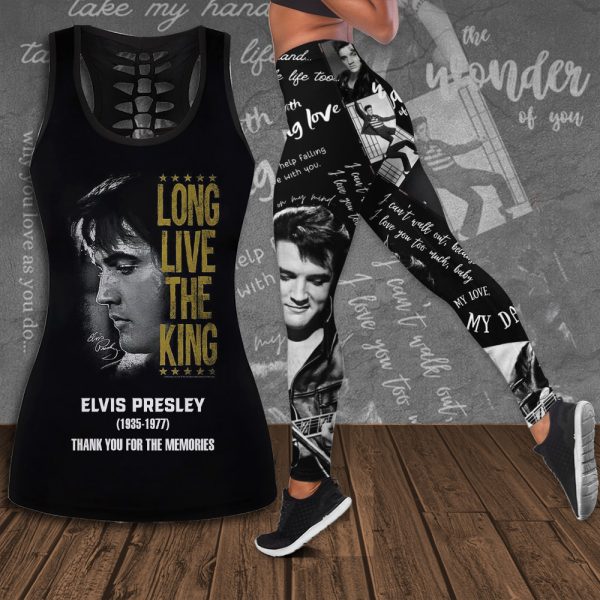 Elvis Presley Hollow Tank Top Leggings - HOATT 4426