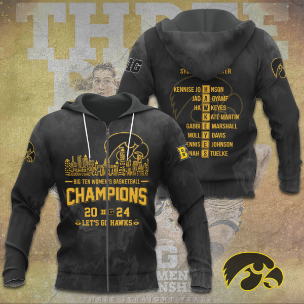 Iowa Hawkeyes Women's Basketball 3D Apparel - TANTN 4870