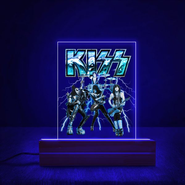 Kiss Band Led Light with Wooden Base (7 Colors) - MAITM 6175