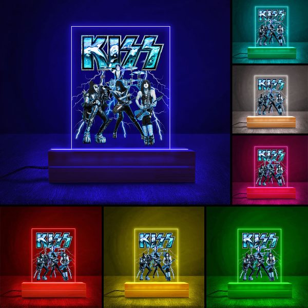 Kiss Band Led Light with Wooden Base (7 Colors) - MAITM 6175