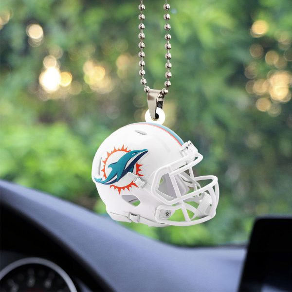 Miami Dolphins Custom Shape 2-sided Acrylic Car Ornament - TANTN 4912