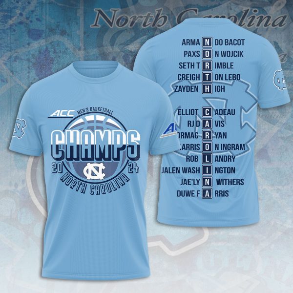 North Carolina Tar Heels Men's Basketball 3D Apparel - MAITM 6048