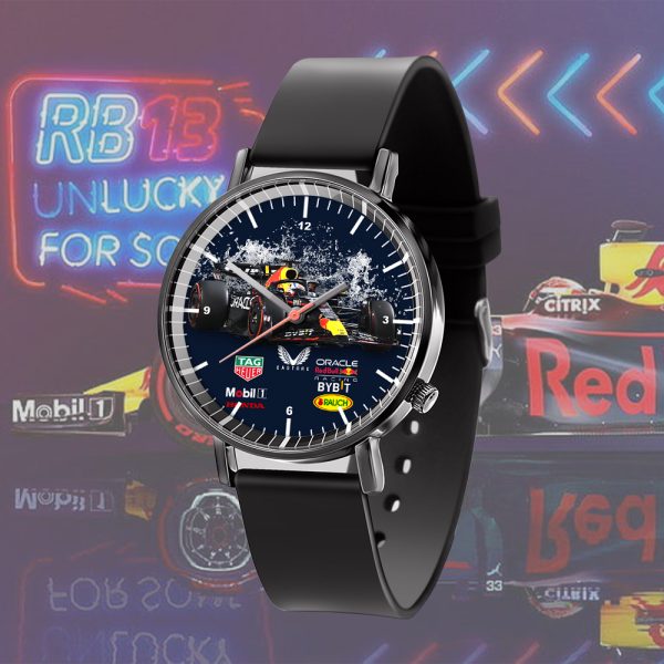 Red Bull Racing F1 Black Leather Watch - HOATT 4454