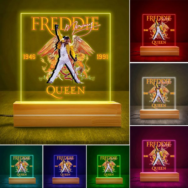 Freddie Mercury Led Light with Wooden Base (7 Colors) - MAITM 6164