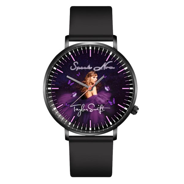 Taylor Swift Black Leather Watch - HOATT 4487