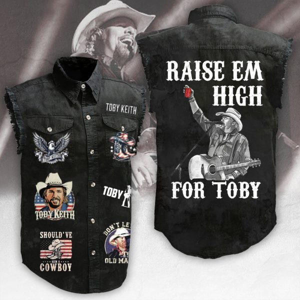 Toby Keith 3D Lightweight Sleeveless Denim Shirt - MAITM 5983