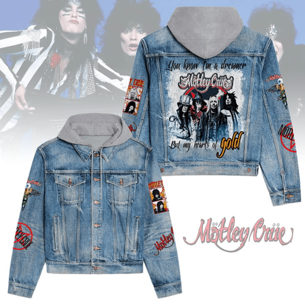 Mötley Crüe Women's Denim Hood Jacket - HUANNM 1285