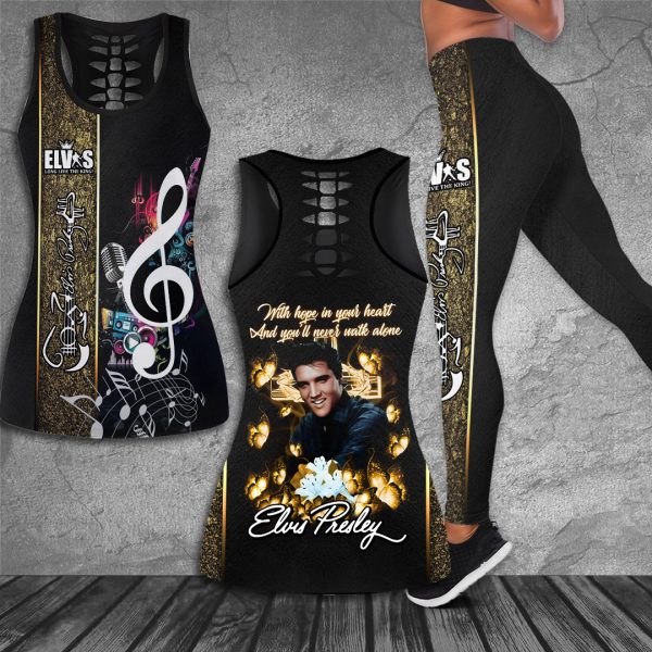 Elvis Presley Hollow Tank Top Leggings - HUANNM 4652