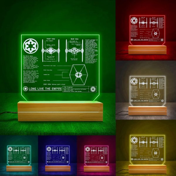 Star Wars Led Light with Wooden Base (7 Colors) - MAITM 6495