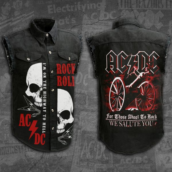 AC/DC 3D Lightweight Sleeveless Denim Shirt - HUANNM 3136