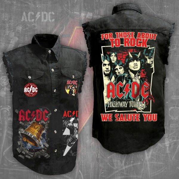 AC/DC 3D Lightweight Sleeveless Denim Shirt - ANHNV 4242