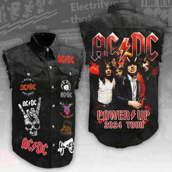 AC/DC 3D Lightweight Sleeveless Denim Shirt - HUANNM 3966