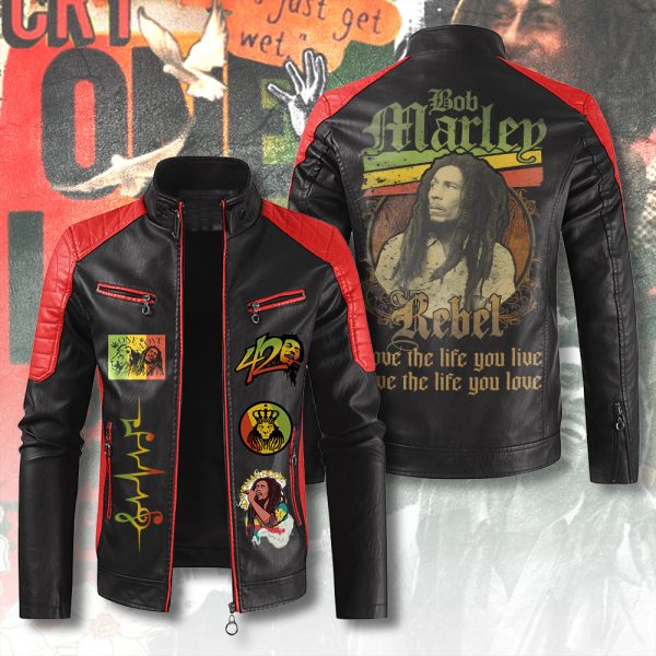 Bob Marley Premium Leather Bomber - ANHNV 4210