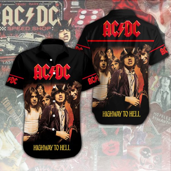 AC/DC Short Sleeve Dress Shirt - ANHNV 4295