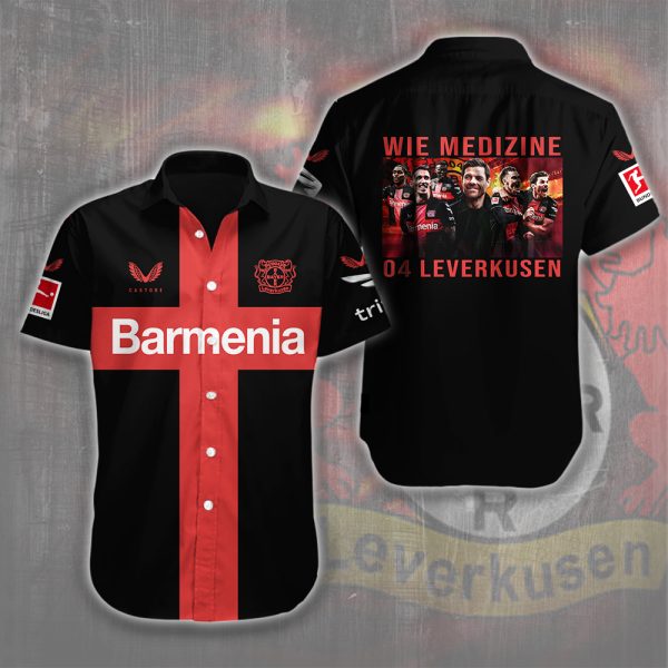 Bayer Leverkusen Short Sleeve Dress Shirt - HUANNM 4666