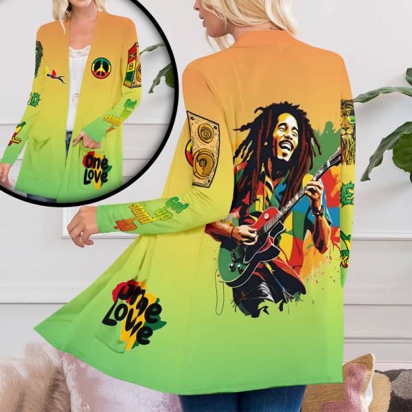 Bob Marley Women's Patch Pocket Cardigan - ANHNV 4266