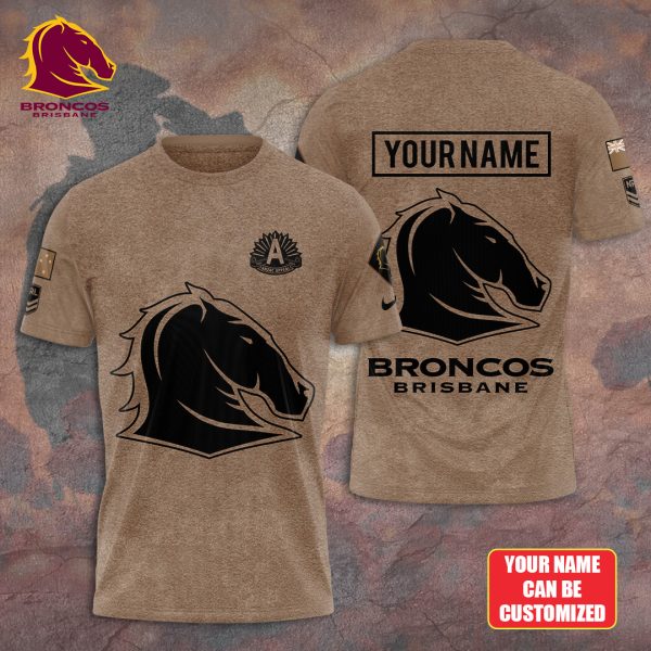 Personalized Brisbane Broncos x Anzac Day 3D Apparel - TANTN 6123