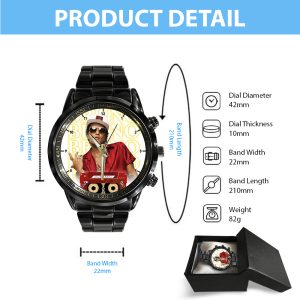 Bruno Mars Black Stainless Steel Watch - HOATT 4646