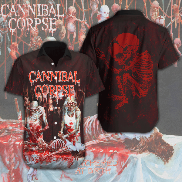 Cannibal Corpse Short Sleeve Dress Shirt - HUANNM 231