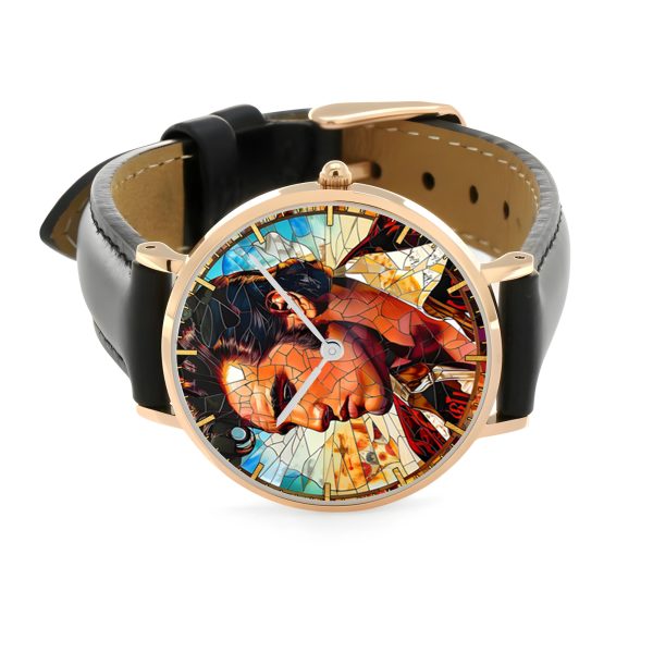 Elvis Presley Black Stitched Leather Watch - TANTN 6027