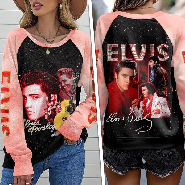 Elvis Presley Round Neck Raglan Sleeve Sweatshirt – HUANNM 4431