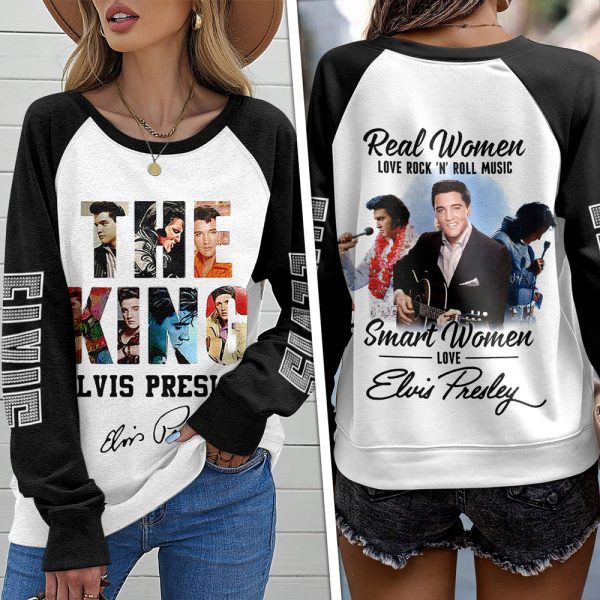 Elvis Presley Round Neck Raglan Sleeve Sweatshirt – HUANNM 4633