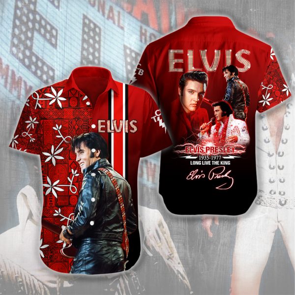 Elvis Presley Short Sleeve Dress Shirt - HUANNM 4597